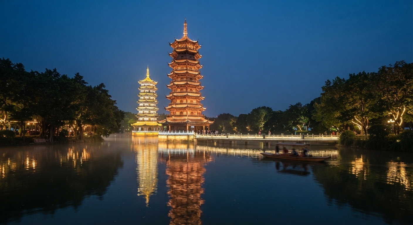Sun and Moon Twin Pagodas
